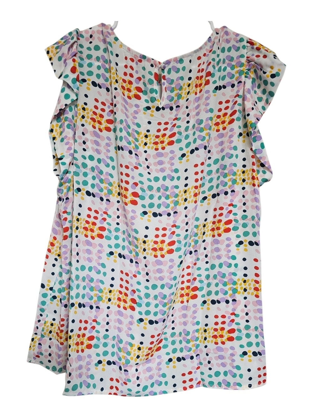 Emily Wonder Colorful Dot Flutter Sleeve Blouse - Picture 3 of 5